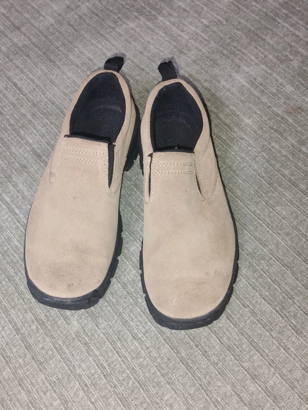 Lands' End Mens Beige Suede Slip On Mocs Comfort Shoes Size 5